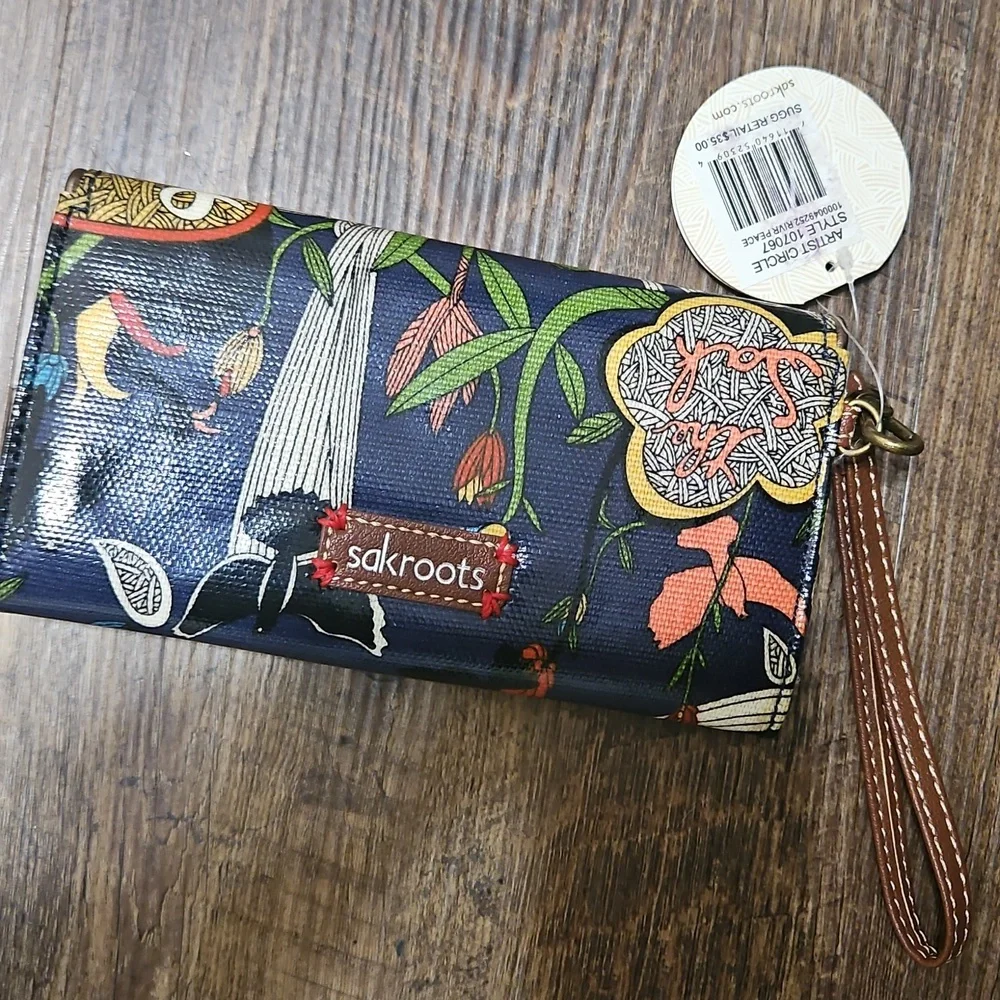 Sakroots Bird Print Wristlet